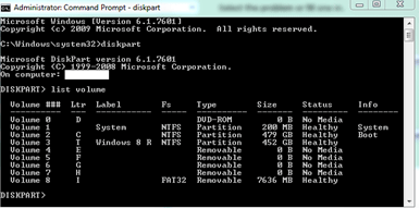 Windows 7 Command Prompt Window